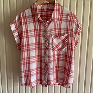 SALE!!⏱ Como Vintage - Red & White Plaid Top - L